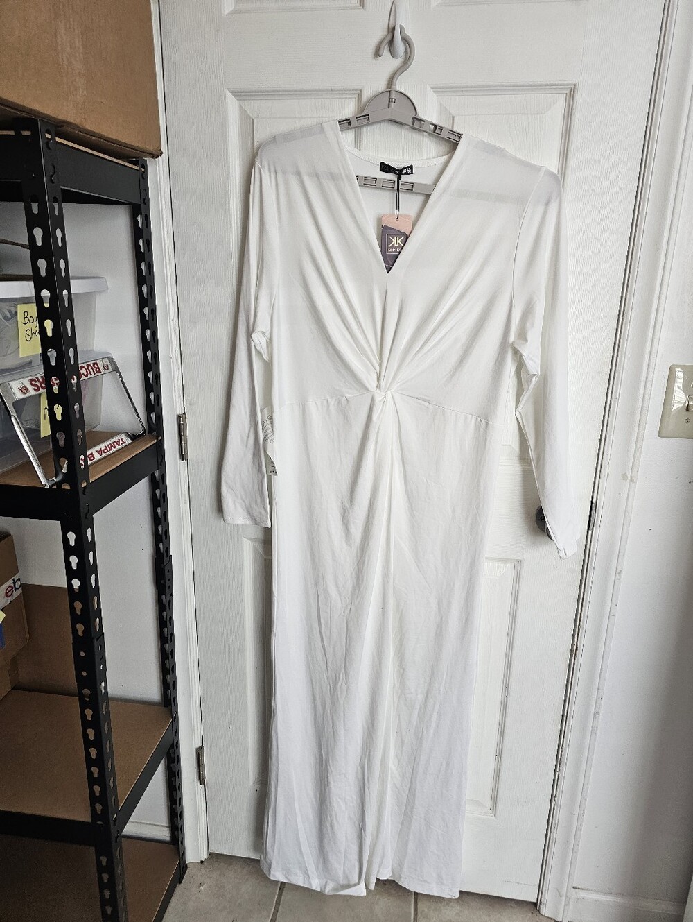 Oversized Maxi Dress Pullover, White Summer Flowy Flare Long Sleeve KOH KOH 3XL